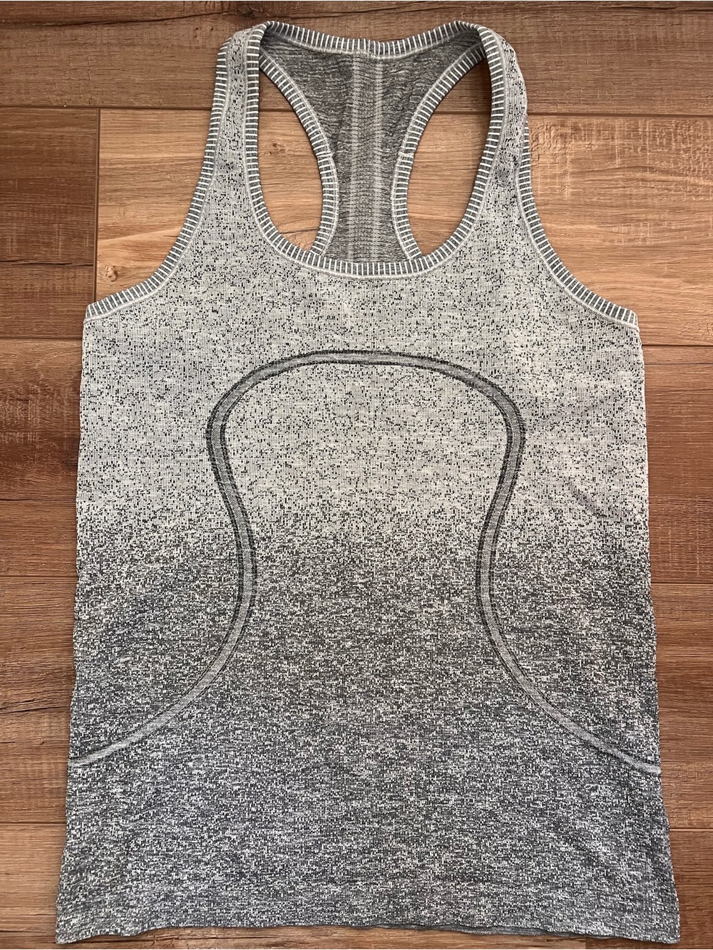 Lululemon Tank Top Swiftly Tech Racerback Women Size 10 Gray White Ombré